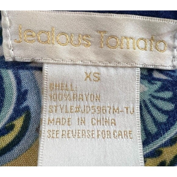 Jealous Tomato XS Dress Midi Slip Asymmetrical Hem Mandela Bandanna Boho - Picture 10 of 12